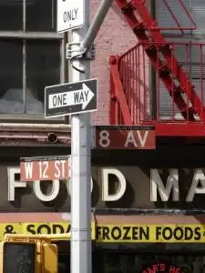 One Way System Street Sign